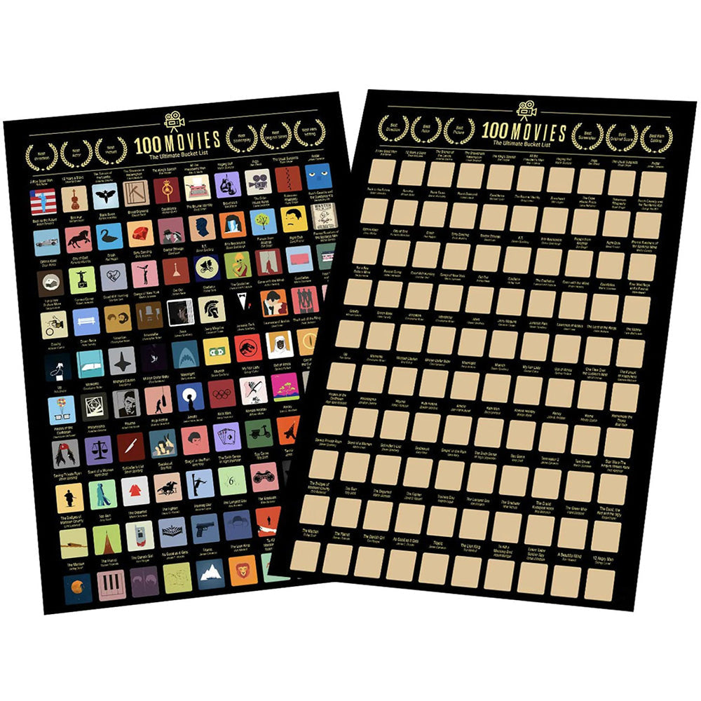 50% OFF⭐️Top 100 Movies Scratch Off Poster⭐️