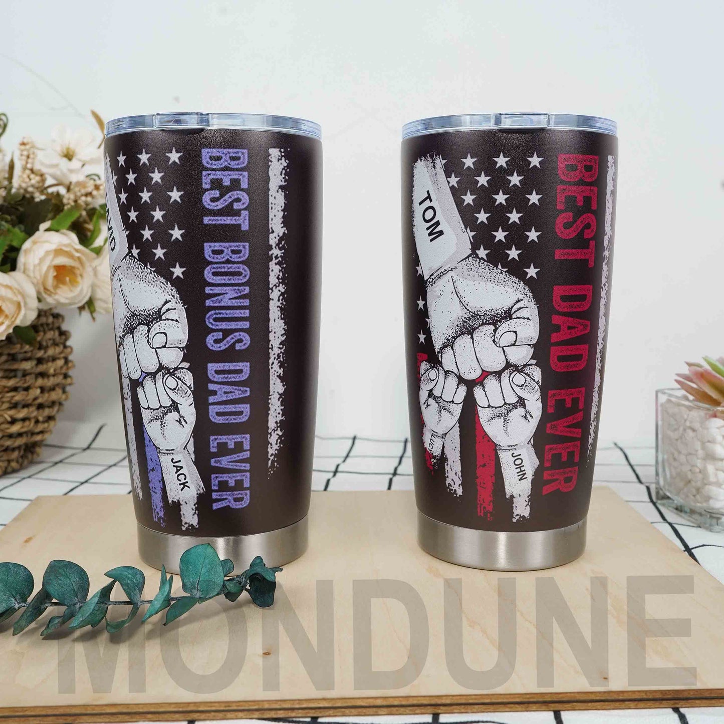 ✊🏻BEST DAD EVER Custom Stainless Steel Tumbler