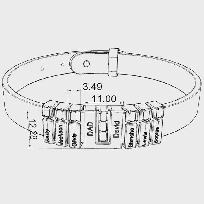 Father's Day Gift Personalised Leather Bracelets With V or U