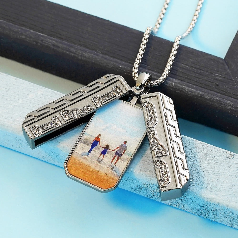Custom Photo Pendant Necklace Present for Father's Day