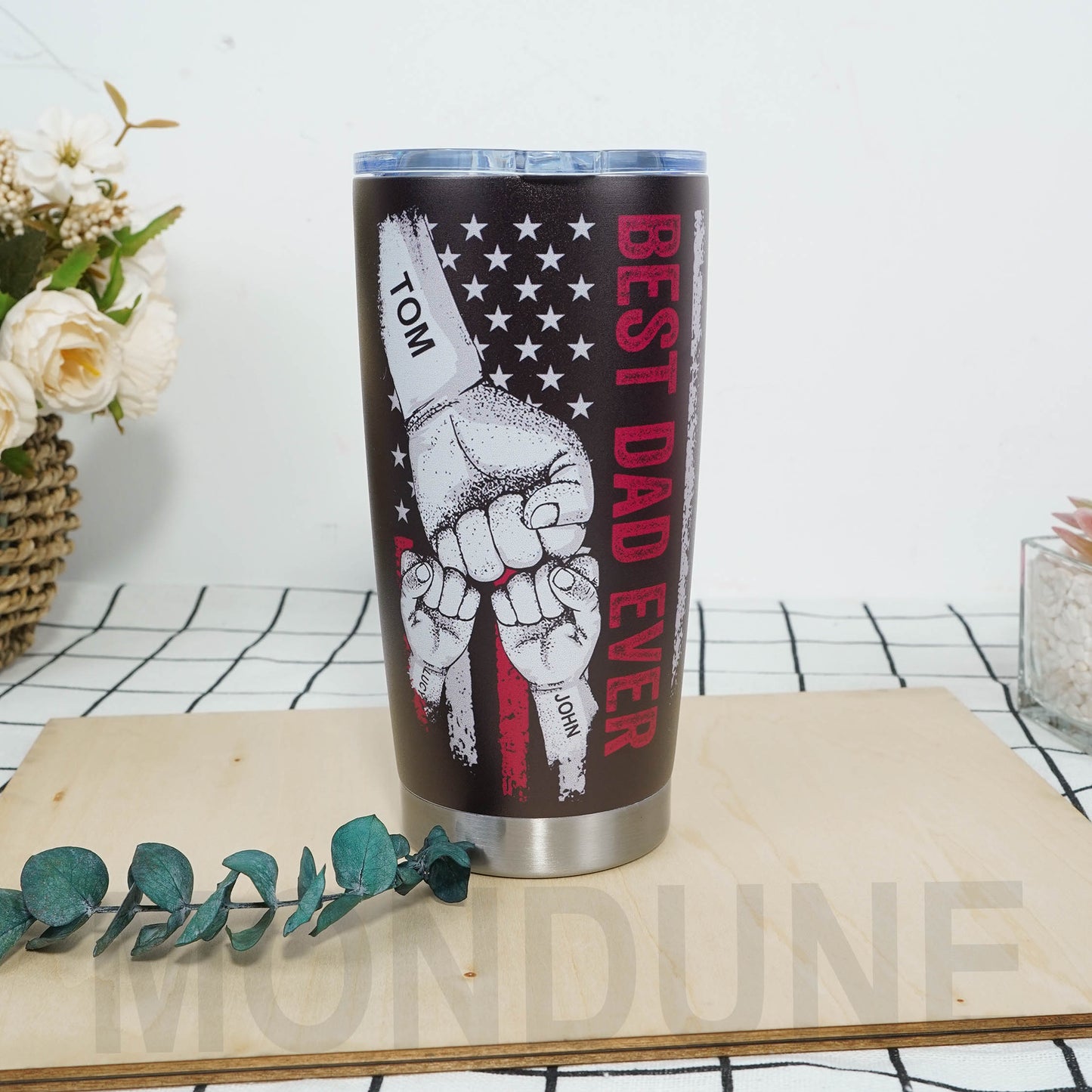 ✊🏻BEST DAD EVER Custom Stainless Steel Tumbler