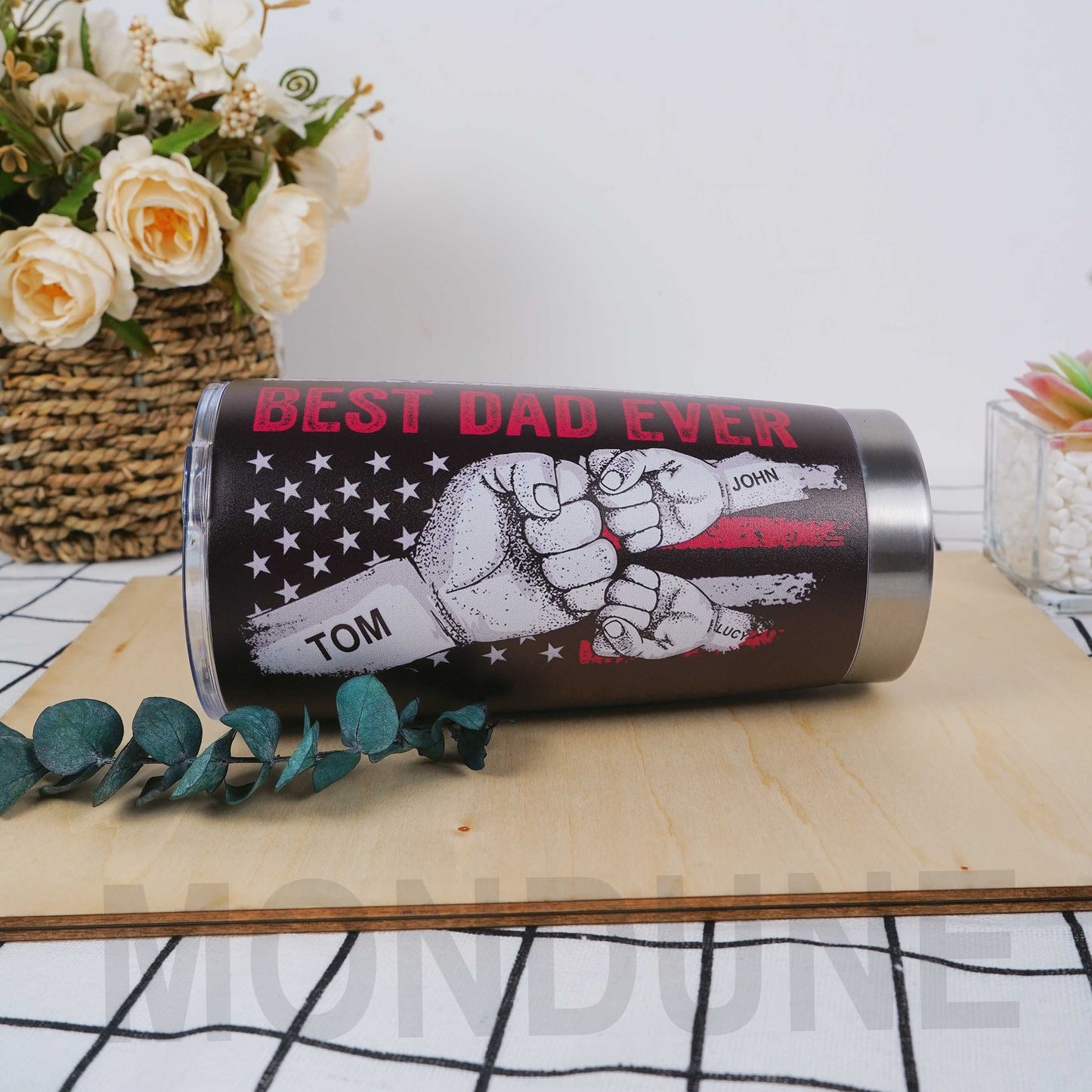 ✊🏻BEST DAD EVER Custom Stainless Steel Tumbler