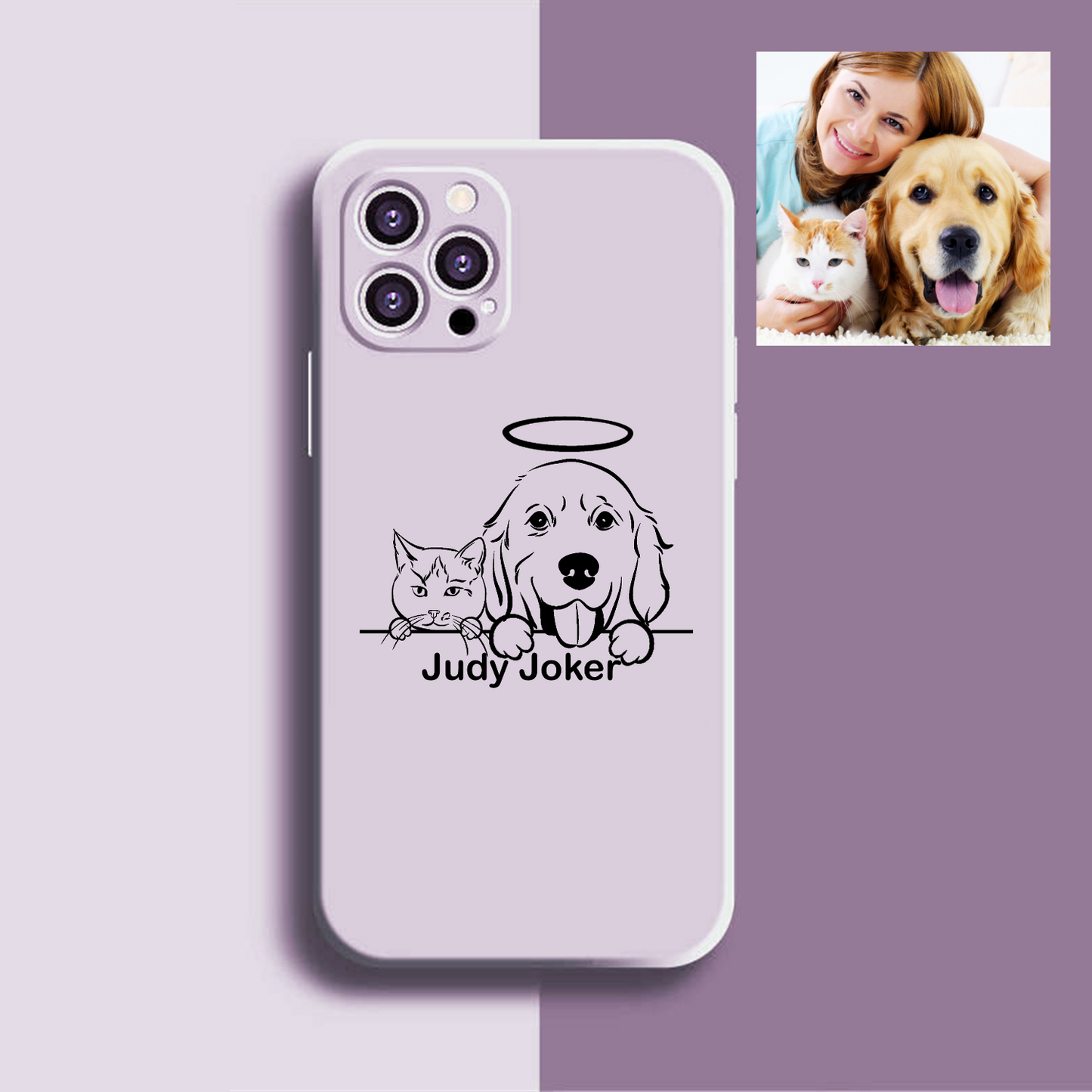 Custom Pet Line Art Phone Case