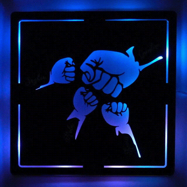 ✊🏻Custom Fist Bump Wooden Sign With LED Lights