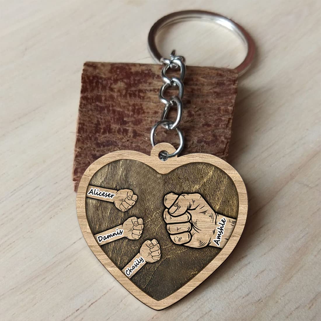 Father's Day-Personalized Fist Bump Keychain
