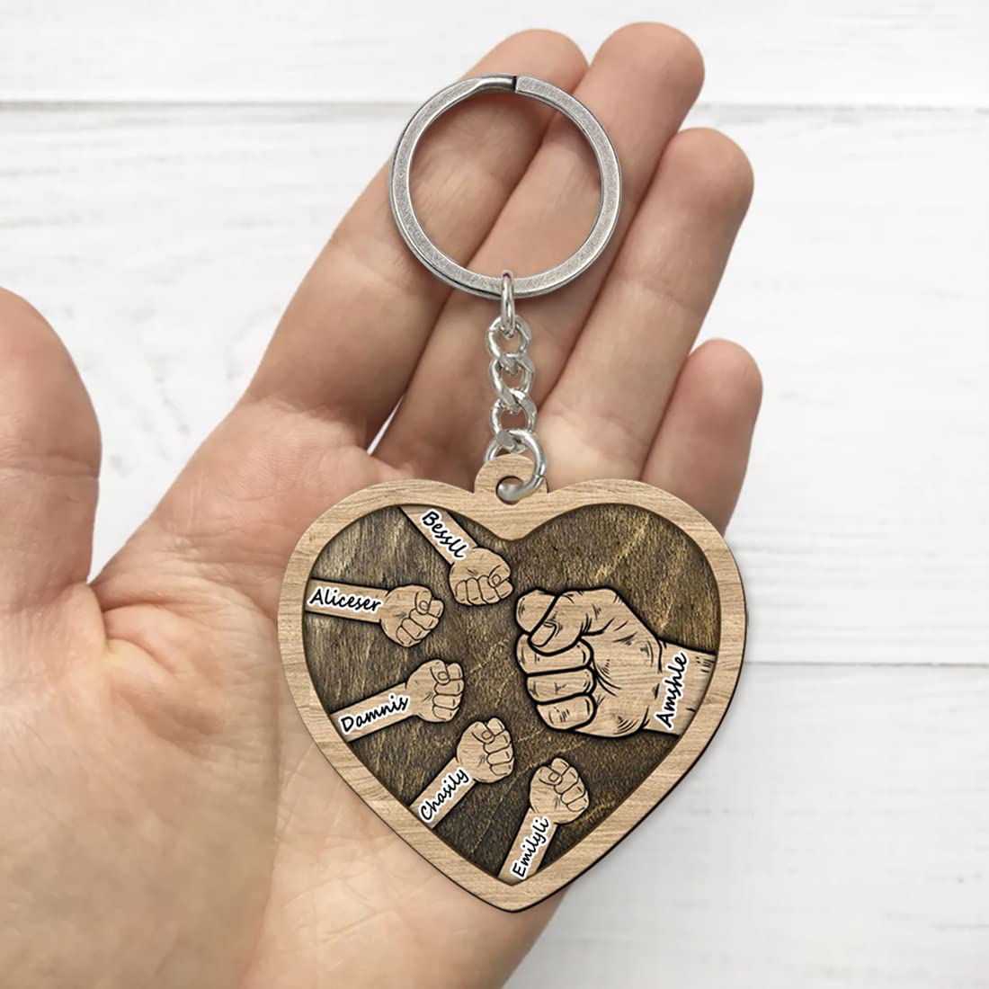 Father's Day-Personalized Fist Bump Keychain