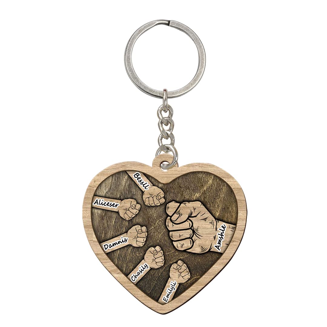 Father's Day-Personalized Fist Bump Keychain