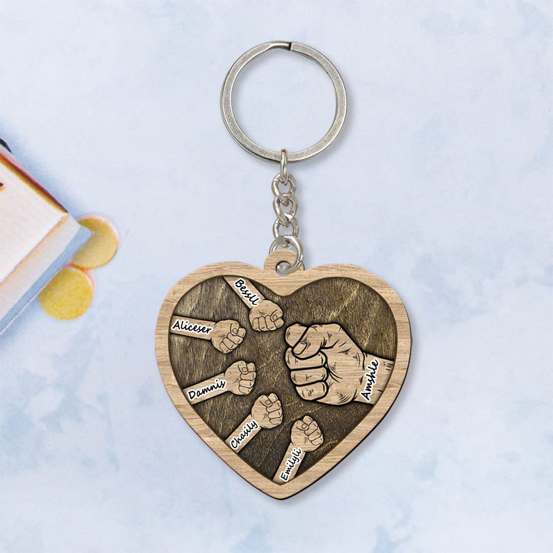 Father's Day-Personalized Fist Bump Keychain