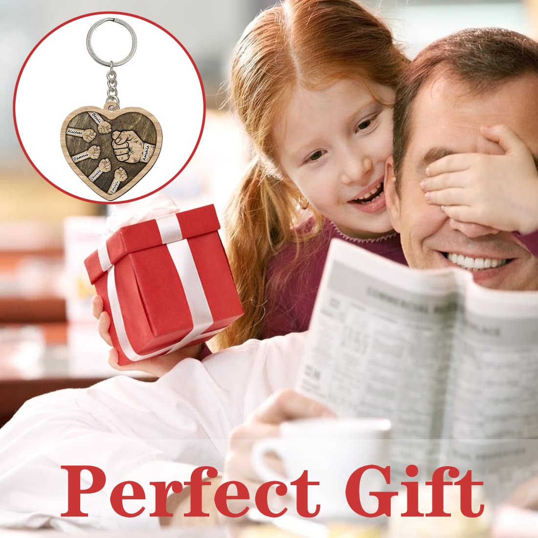 Father's Day-Personalized Fist Bump Keychain