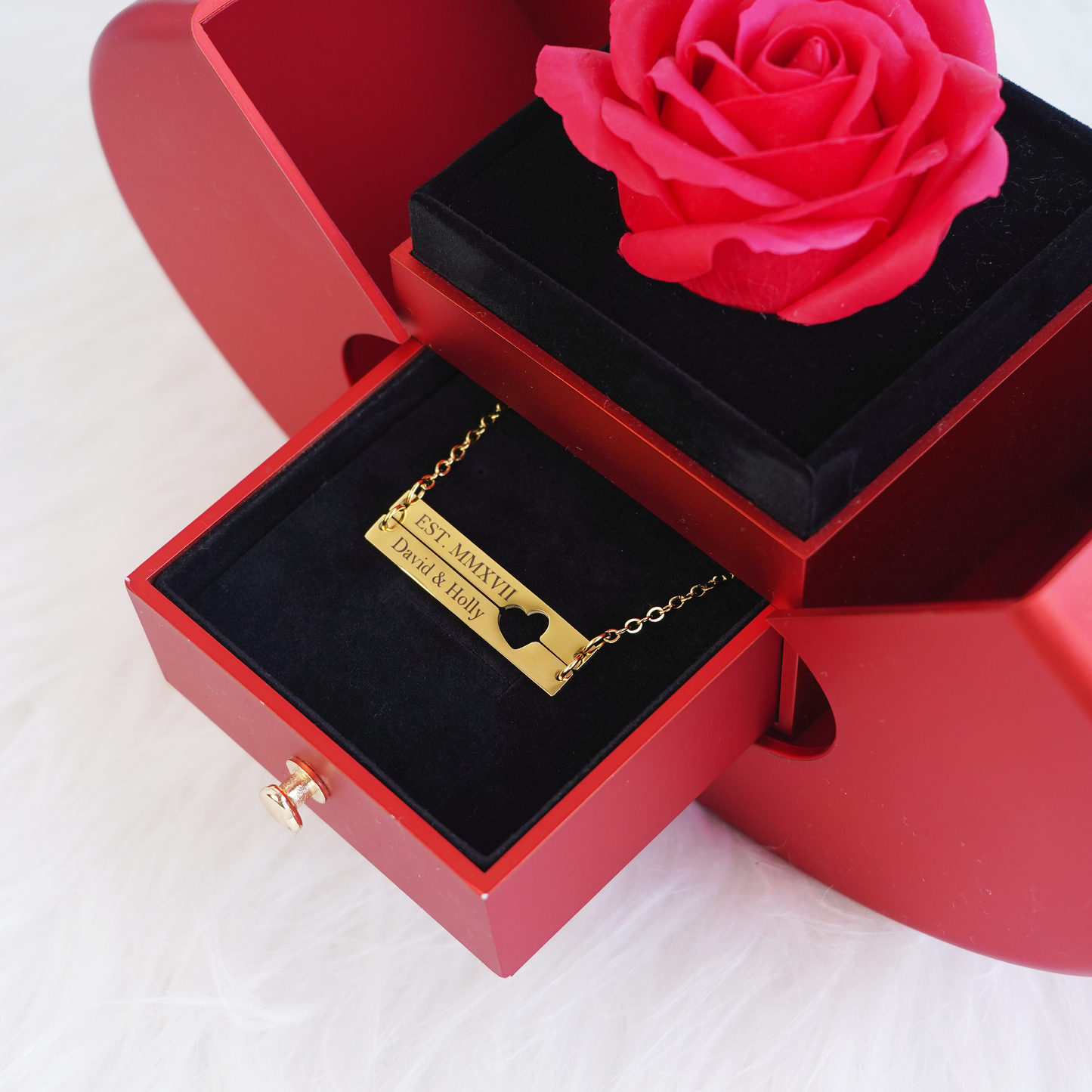 Engraved Double Bar Necklace