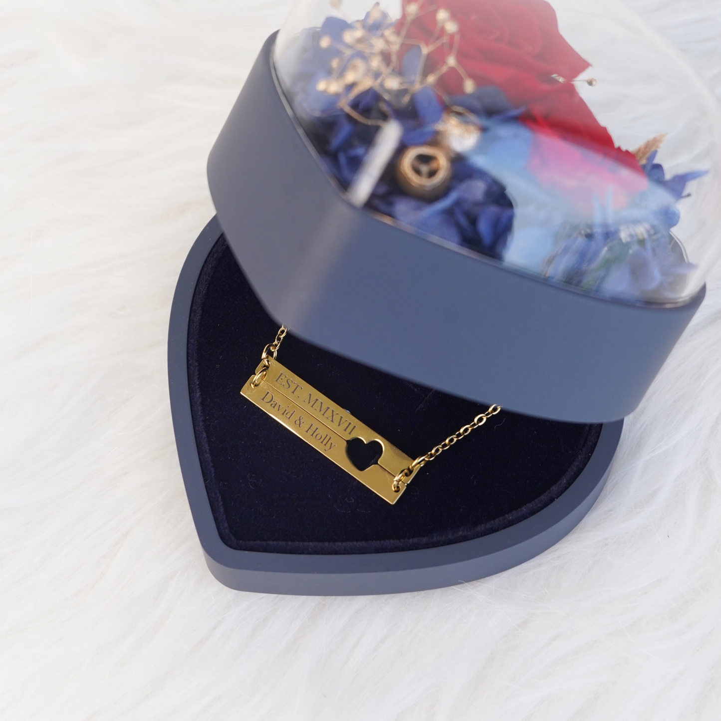 Engraved Double Bar Necklace