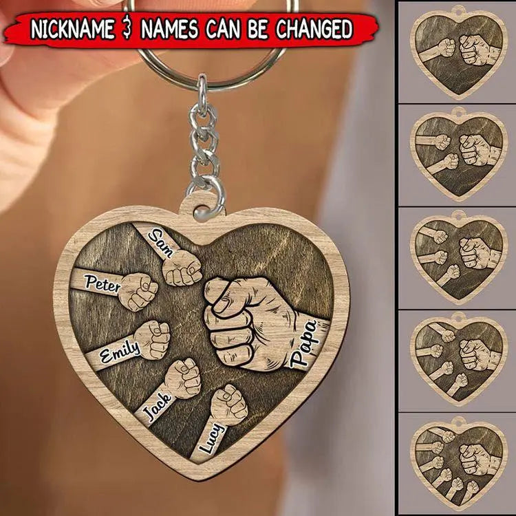 Father's Day-Personalized Fist Bump Keychain