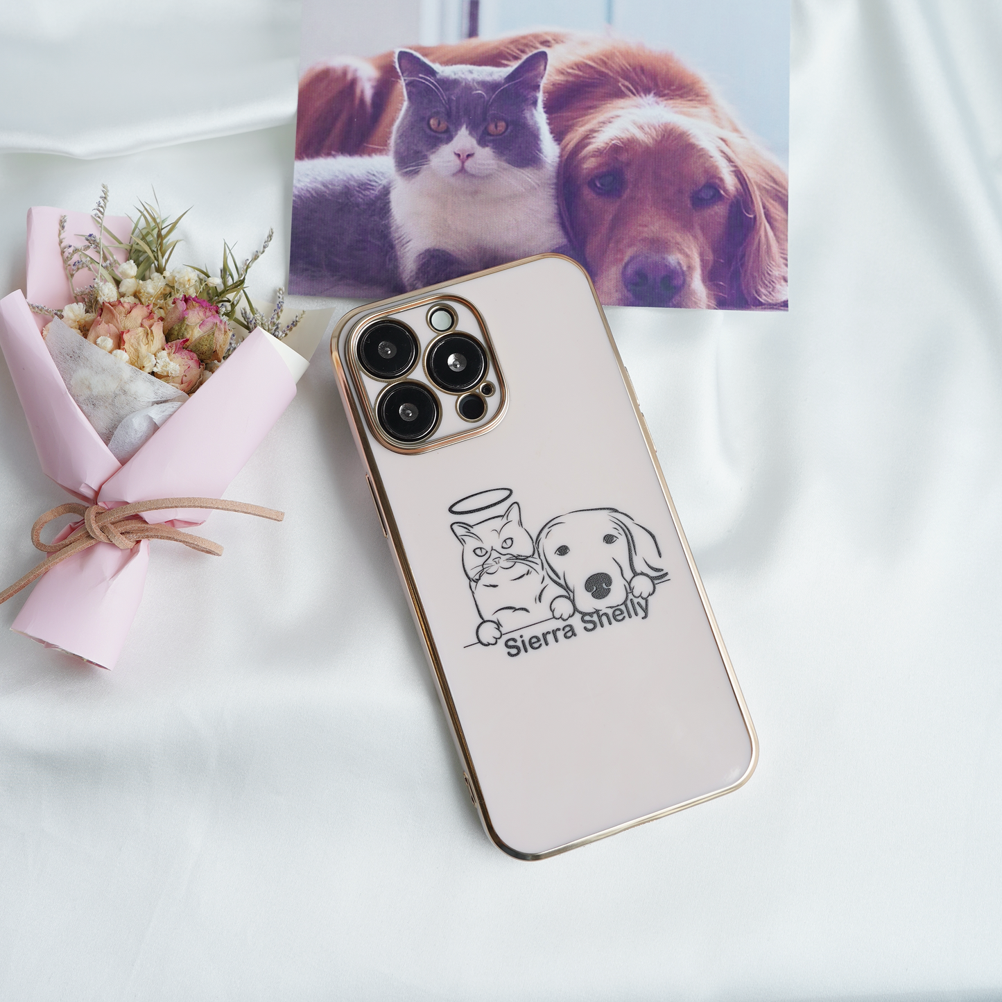 Custom Pet Line Art Phone Case