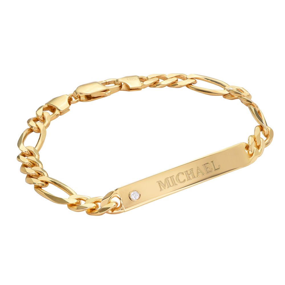 Amigo ID Bracelet for men in Sterling Silver with Diamond
