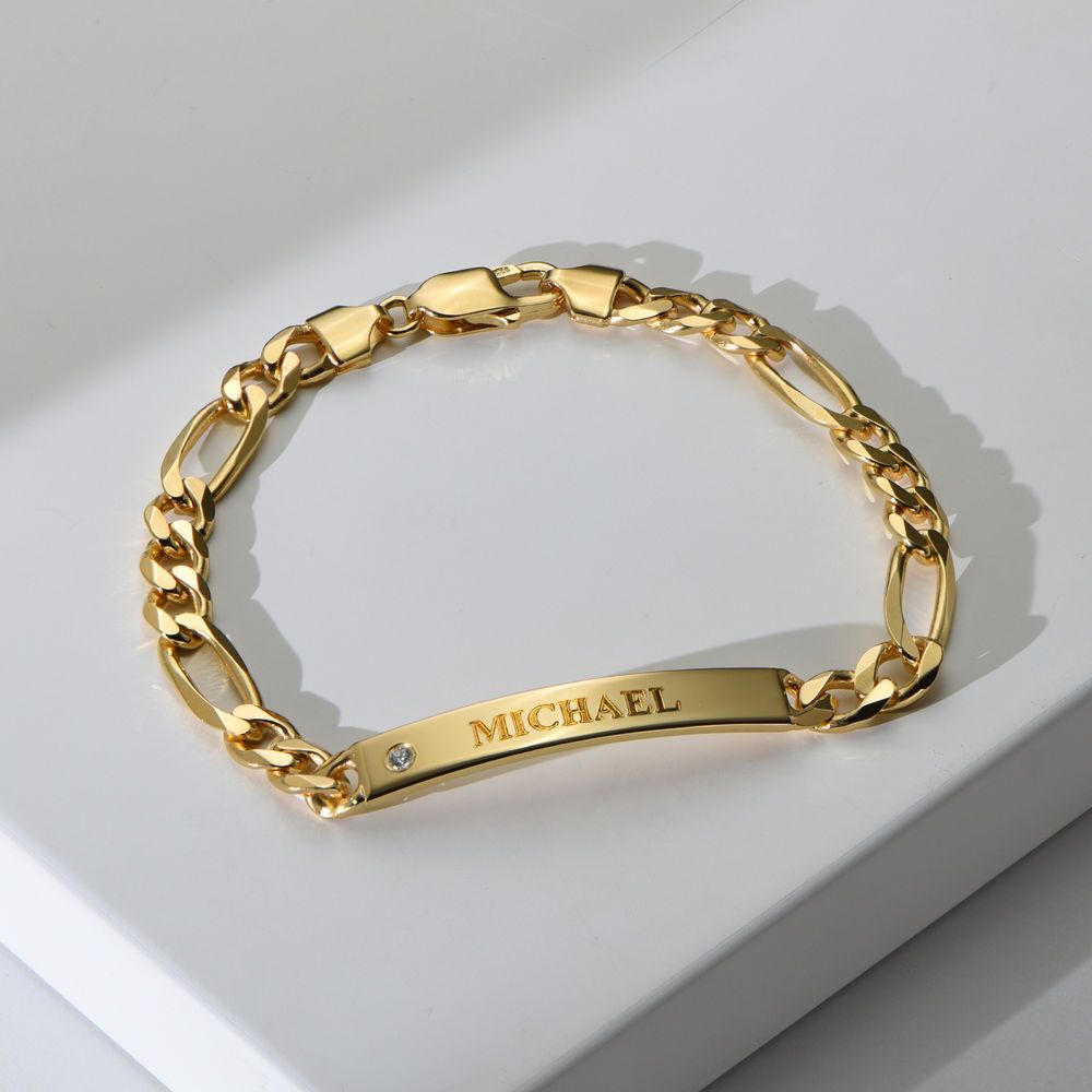 Amigo ID Bracelet for men in Sterling Silver with Diamond