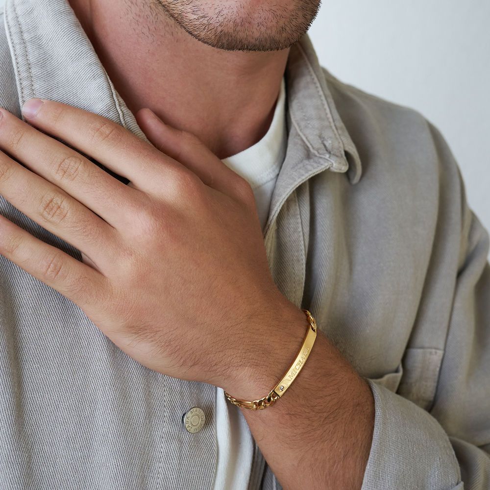 Amigo ID Bracelet for men in Sterling Silver with Diamond