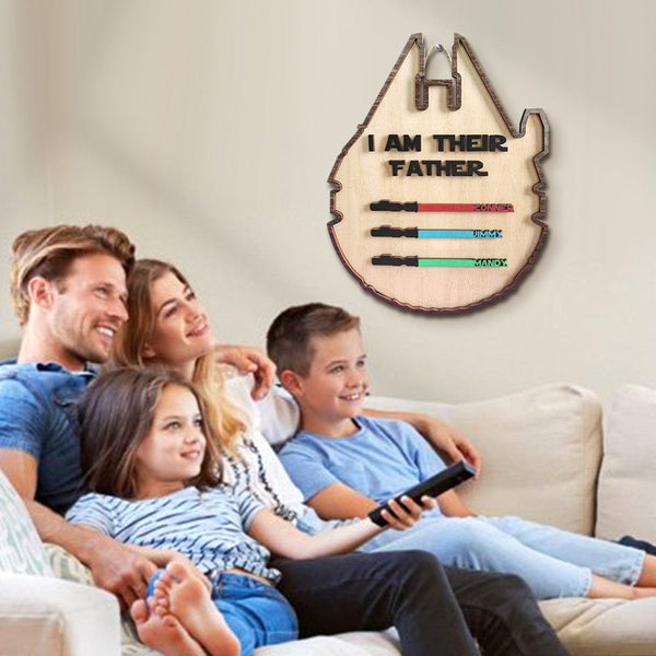 Personalized Light Saber Plaque I Am Their Father Wooden Sign