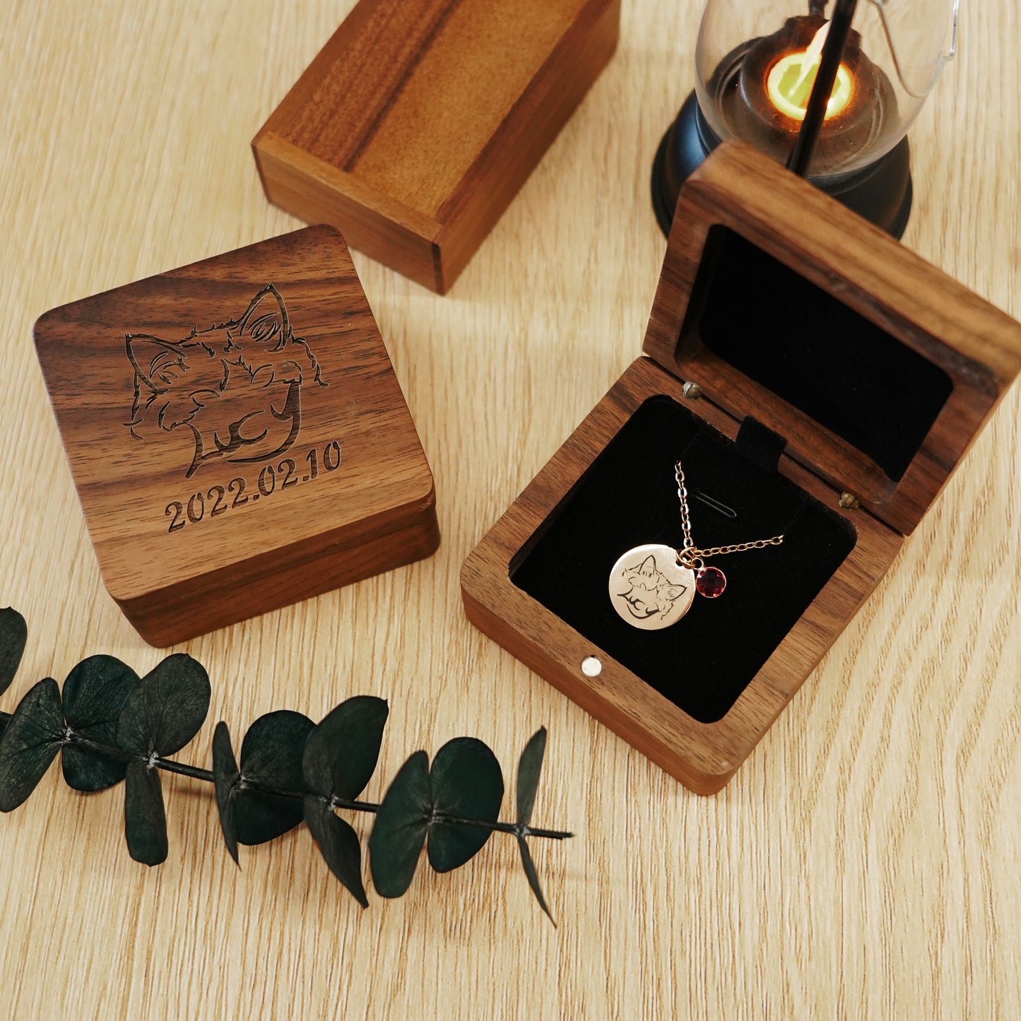 Custom Pet Photo Ears Outline Necklace