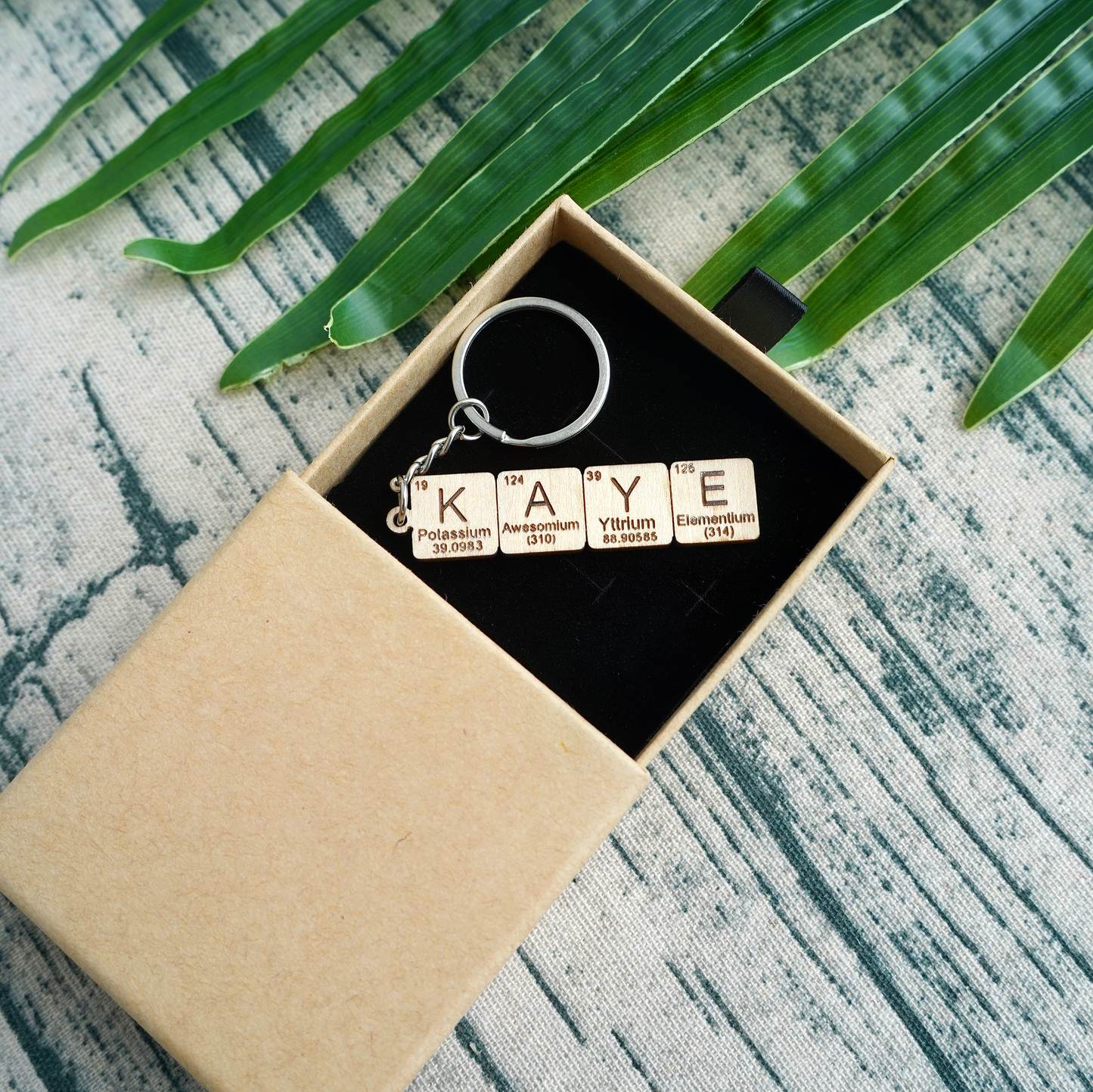 Custom Periodic Table Element Name Key Chain