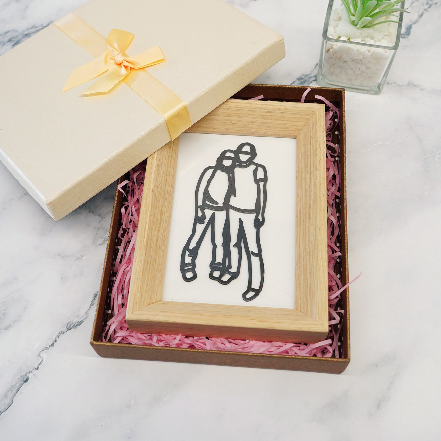Custom 3D Framed Line Drawn Portrait Signs