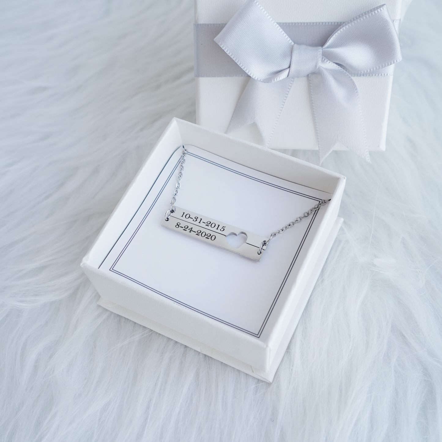 Engraved Double Bar Necklace