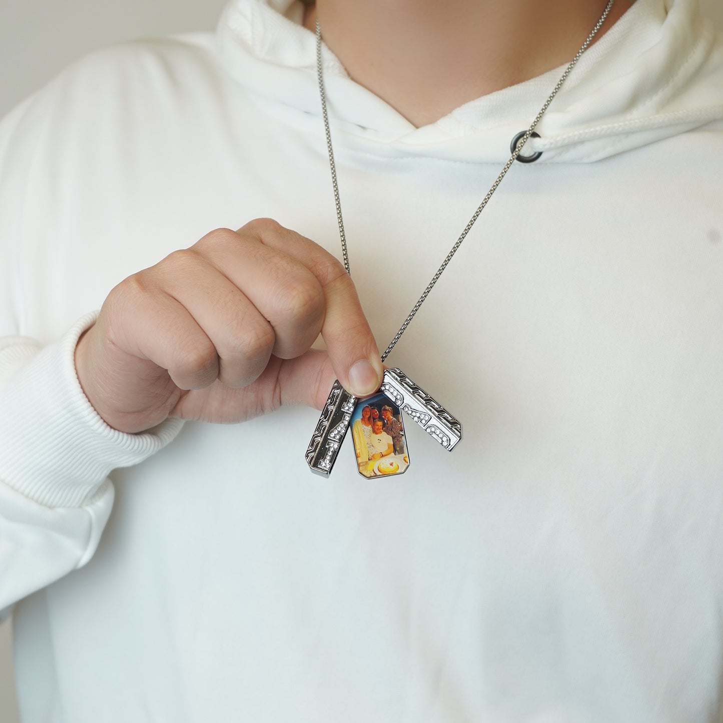 Custom Photo Pendant Necklace Present for Father's Day