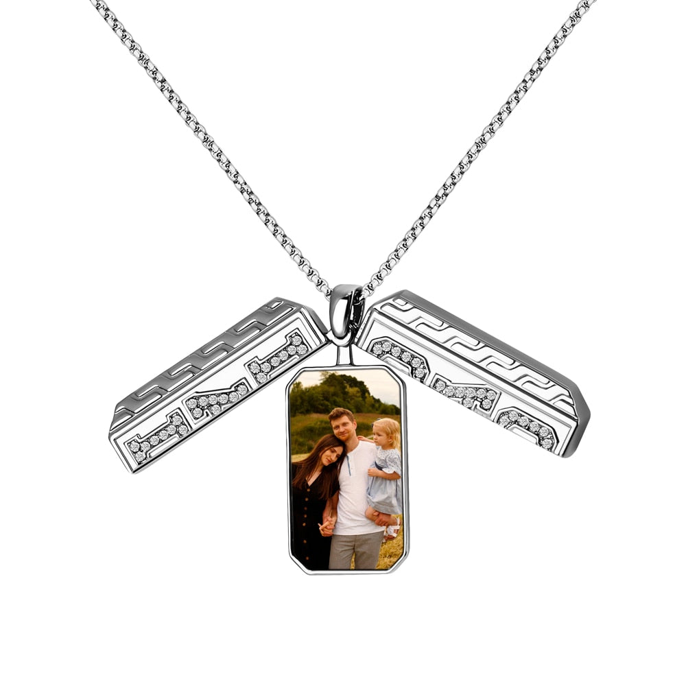 Custom Photo Pendant Necklace Present for Father's Day