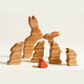 Wooden hare family puzzle
