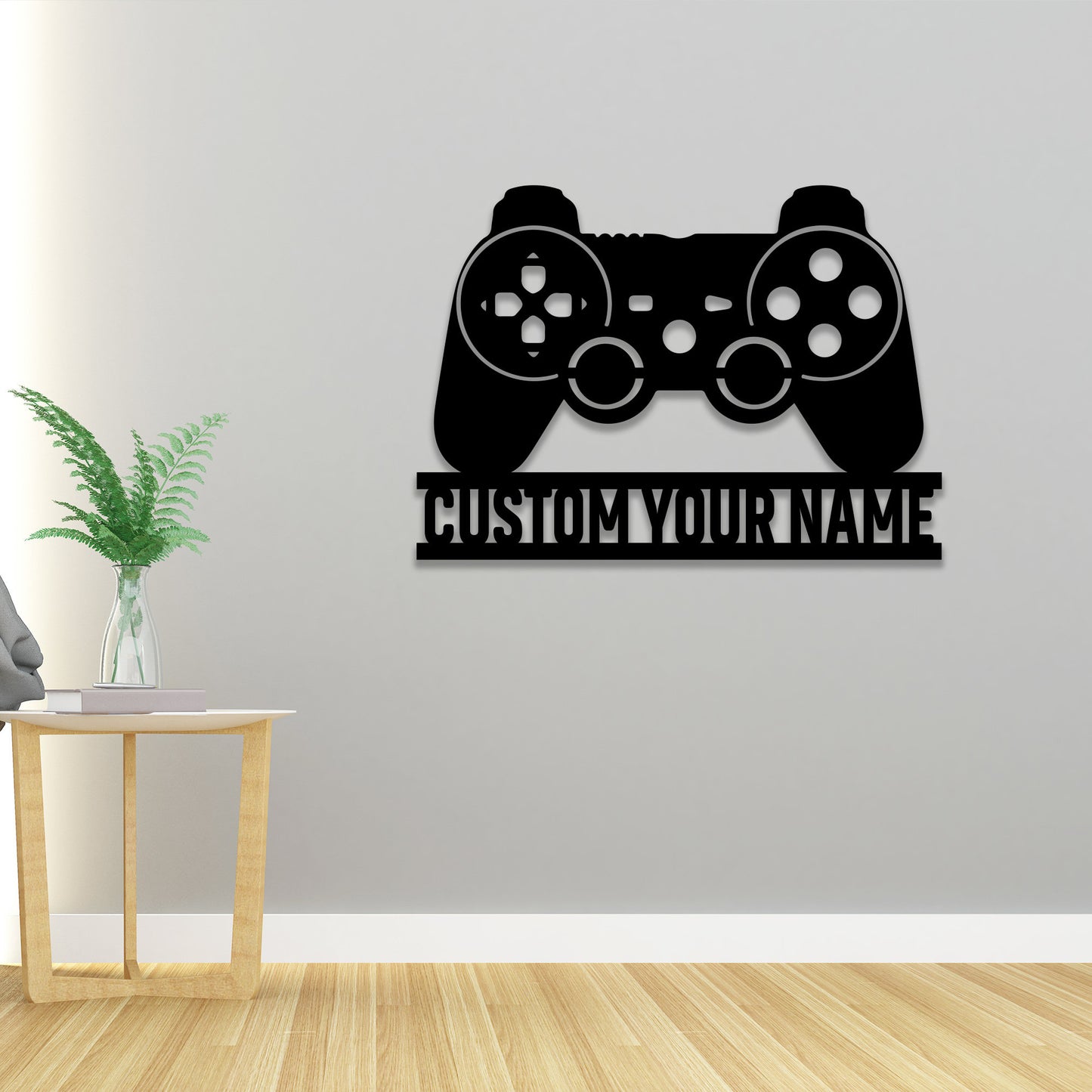 Custom Game Controller Wooden Sign With LED Lights