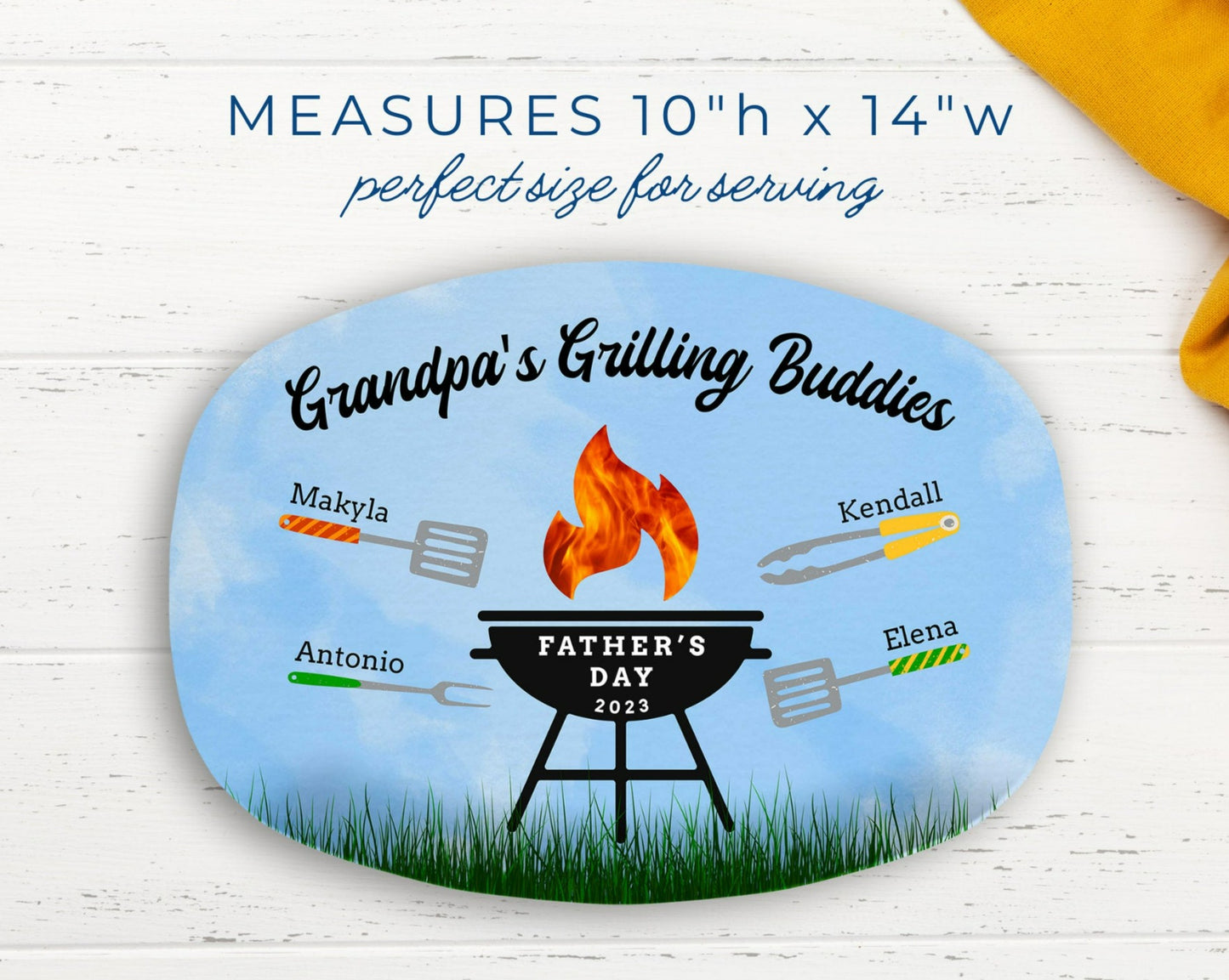 BBQ Gifts, Personalized Grilling Plate, Custom Serving Platter
