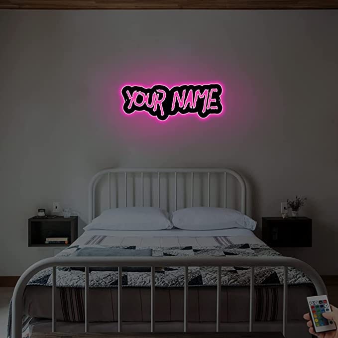 Custom Name Wooden Sign With LED Lights