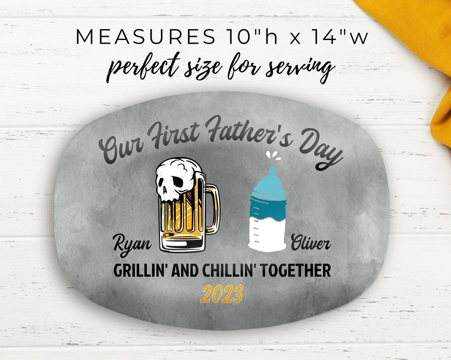 First Fathers Day, Personalized Platter, Drinking Buddies, Grill Gifts