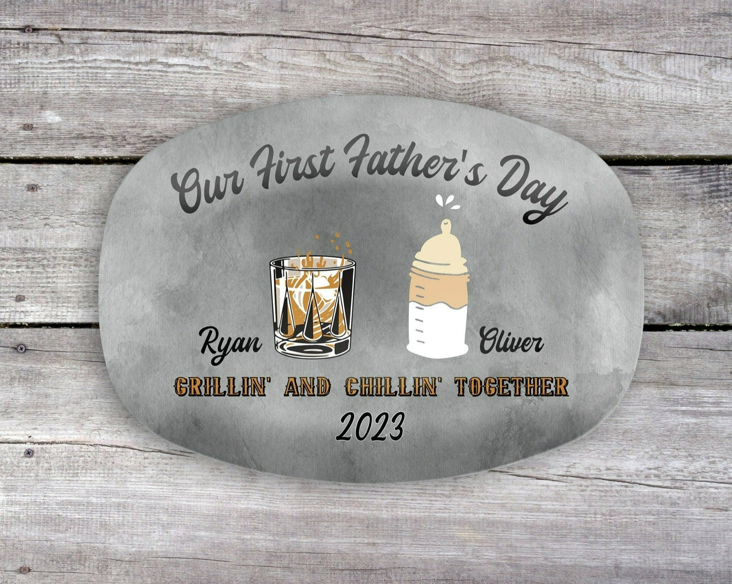 First Fathers Day, Personalized Platter, Drinking Buddies, Grill Gifts