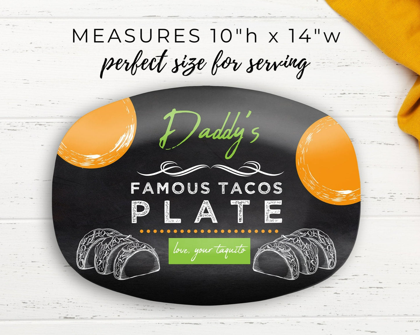 Personalized Taco Platter, Taco & Taquito Plate, New Father Gift