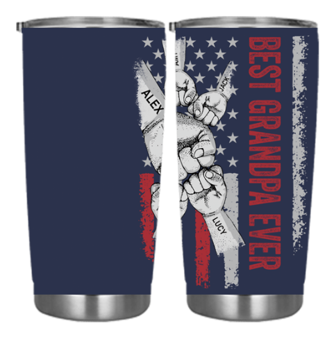 ✊🏻BEST DAD EVER Custom Stainless Steel Tumbler