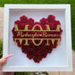 Mom Heart Shaped Monogram Flower Shadow Box Gift