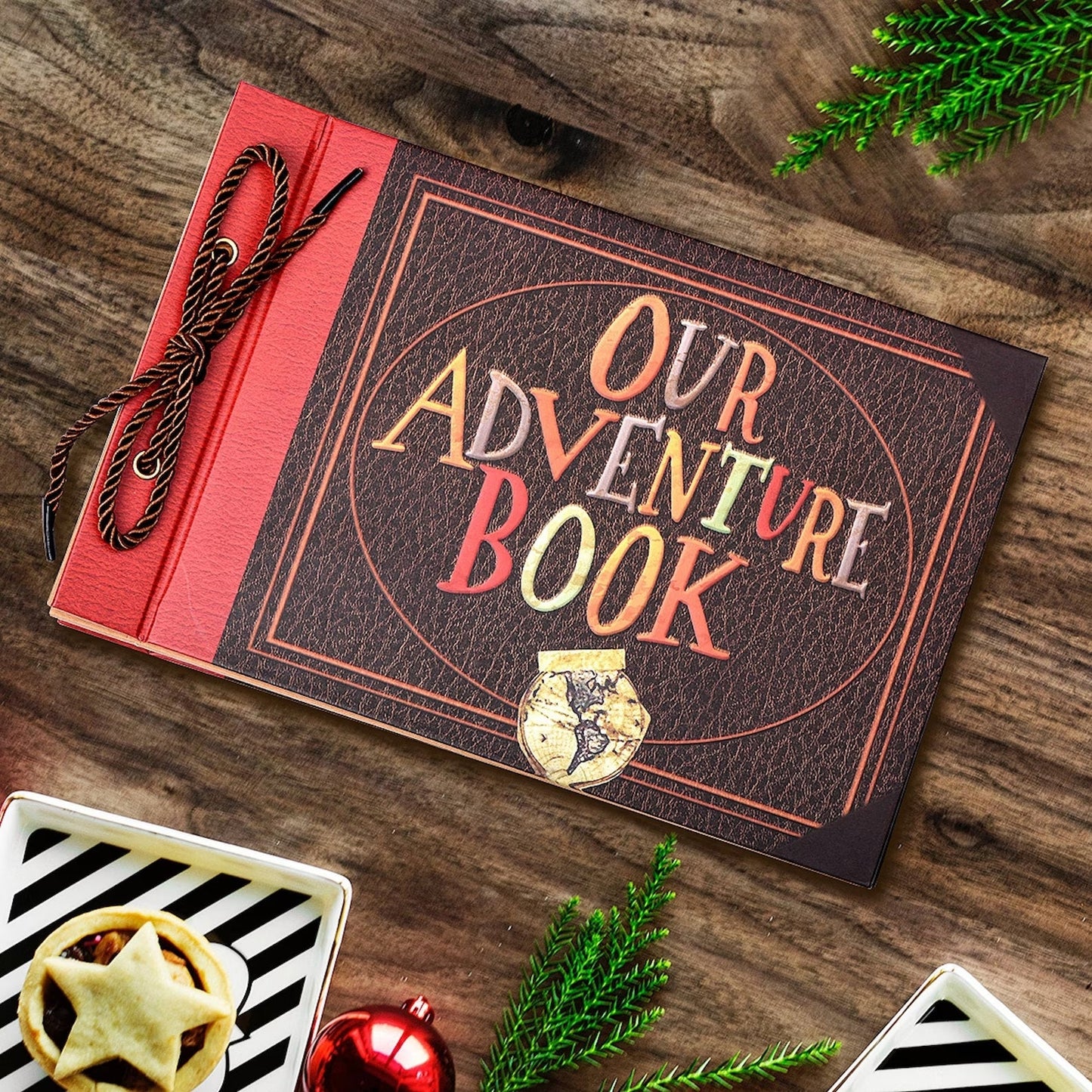 Custom 3-D Embossed Words Hard Cover Our Adventure Scrapbook