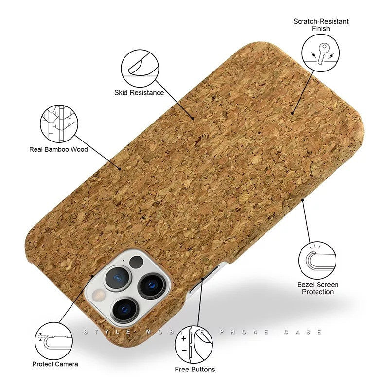 Custom Line Art Phone Case (Recycled Cork Wooden )