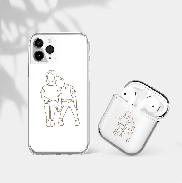 Custom Line Art Phone Case (Transparent)