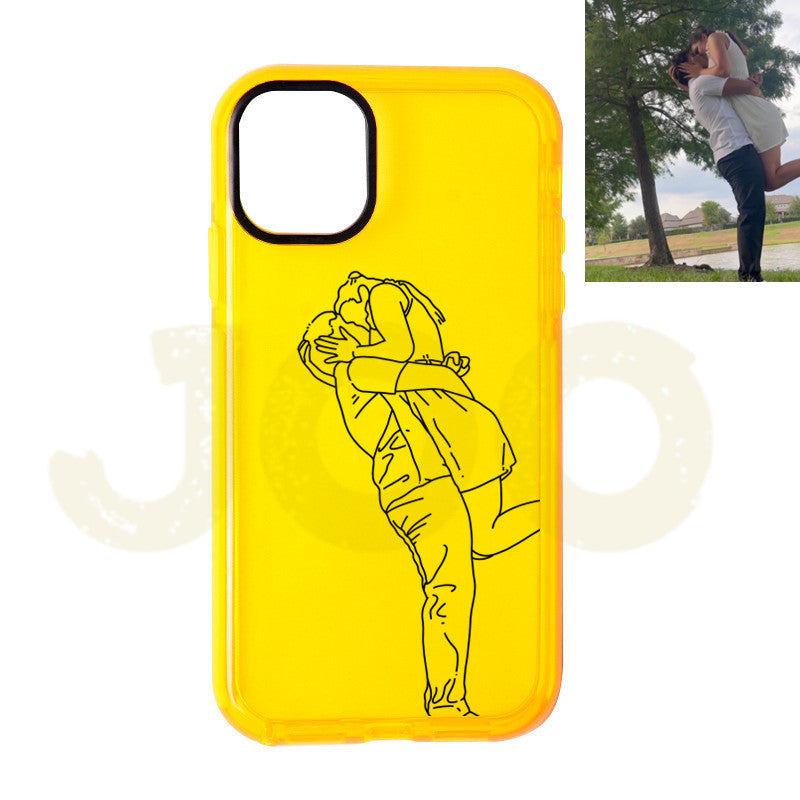 Custom Line Art Phone Case (Fluorescent case)