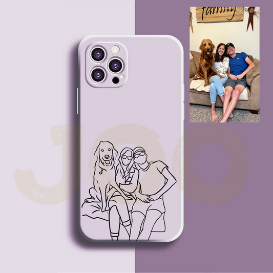 Custom Line Art Phone Case (Liquid Silicone )