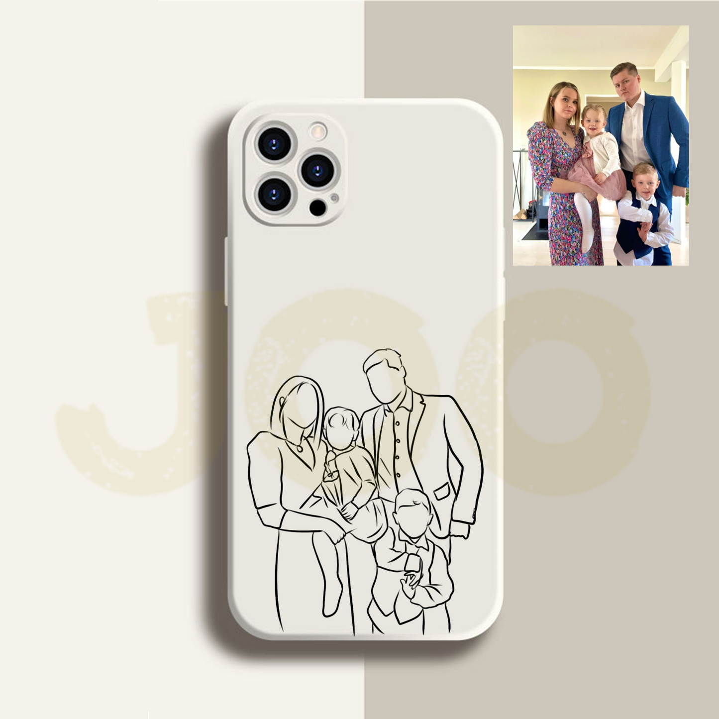 Custom Line Art Phone Case (Liquid Silicone )