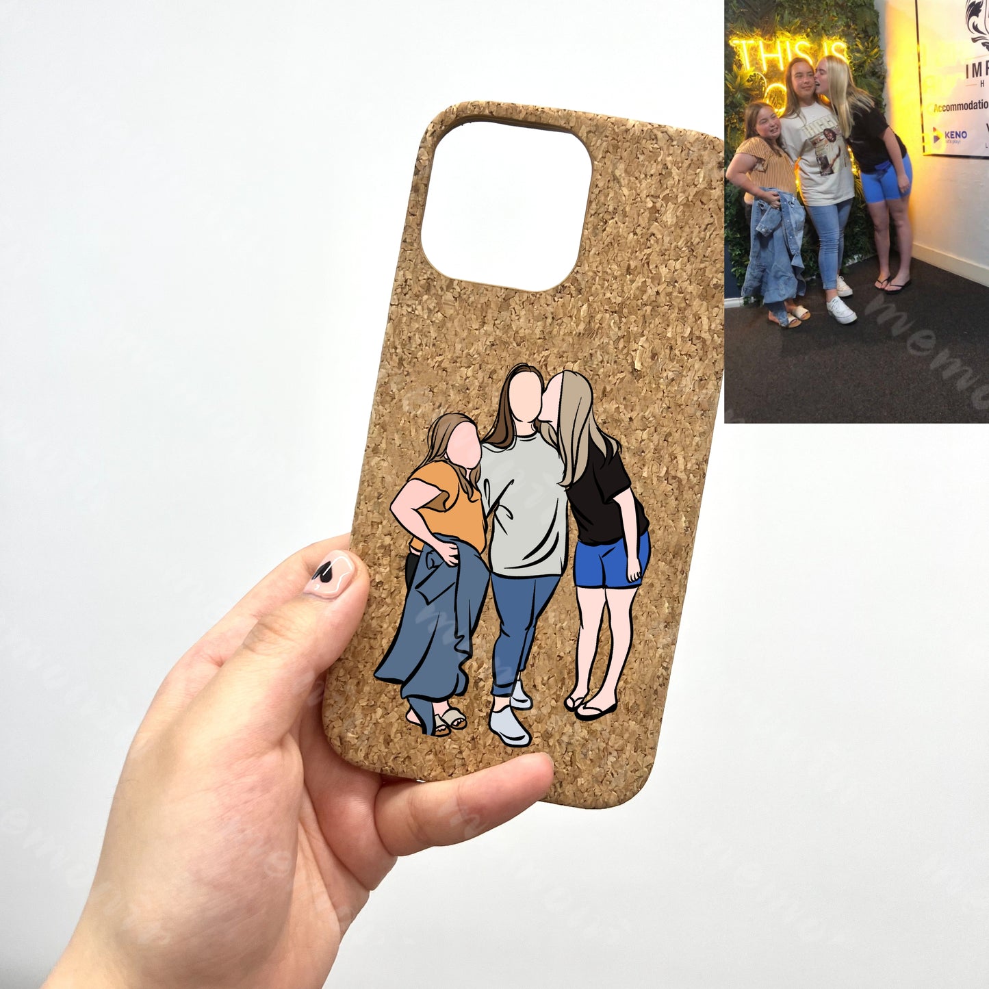 Custom Portrait Phone Case (Recycled Cork Wooden)
