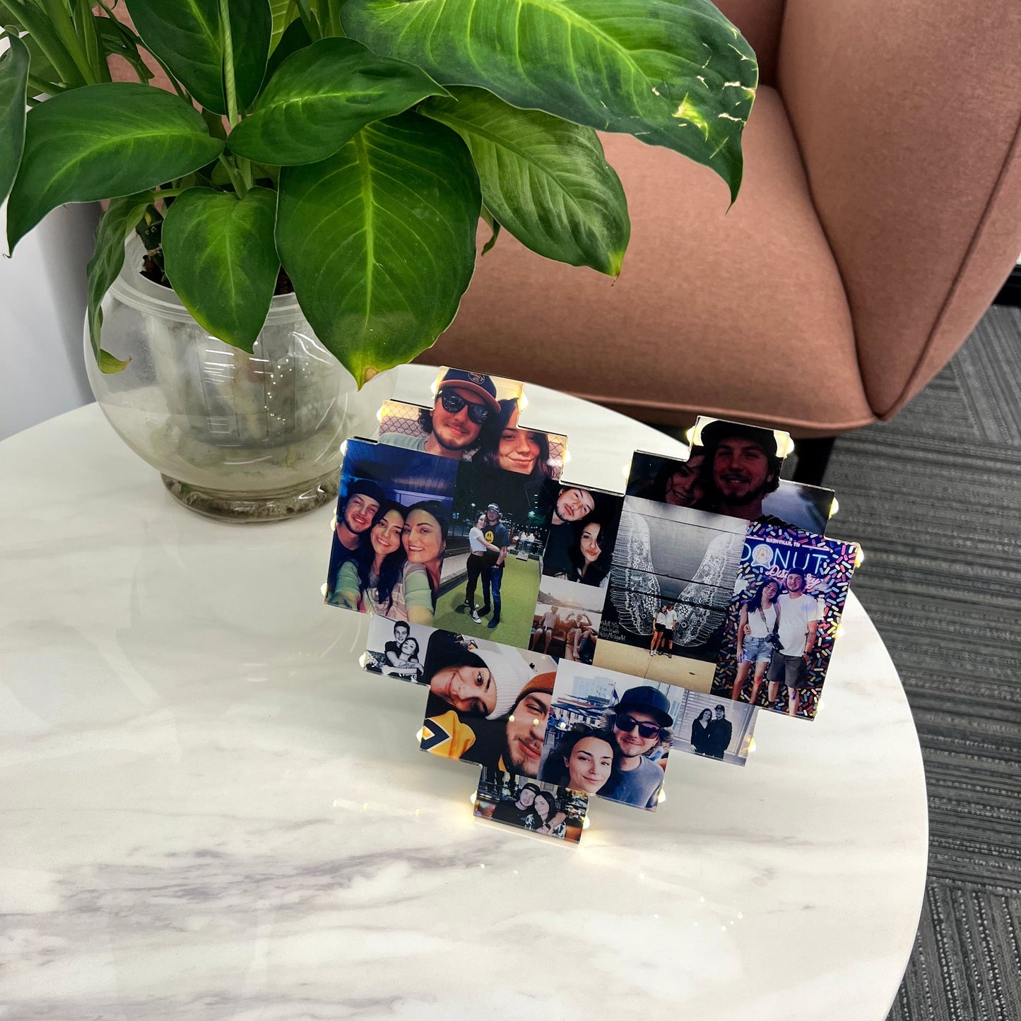 Custom Heart Shape Photo Collage Lamp with Your Photos❤