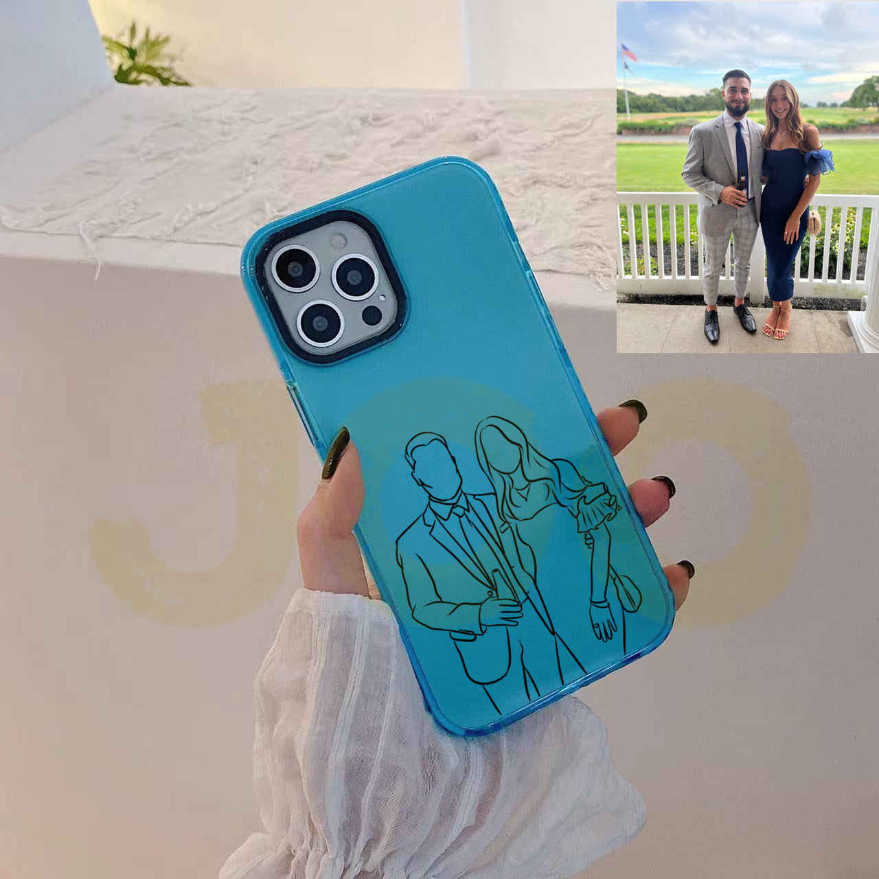 Custom Line Art Phone Case (Fluorescent case)