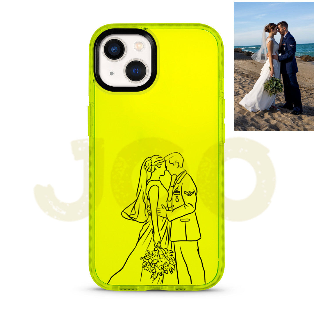 Custom Line Art Phone Case (Fluorescent case)