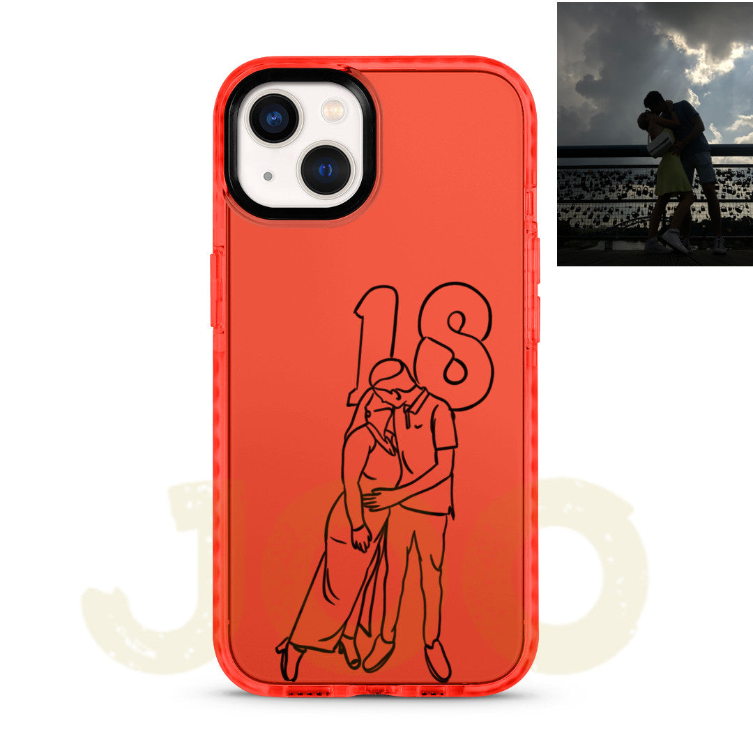 Custom Line Art Phone Case (Fluorescent case)