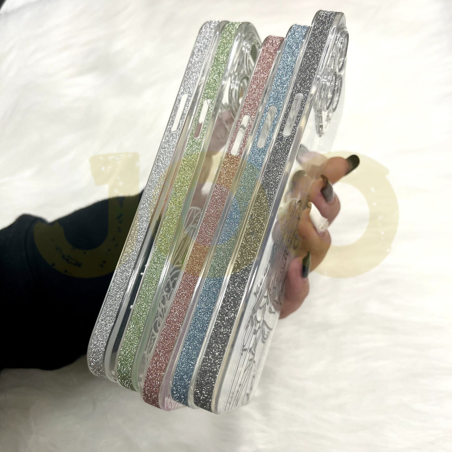 Custom Portrait Phone Case (sequin border)