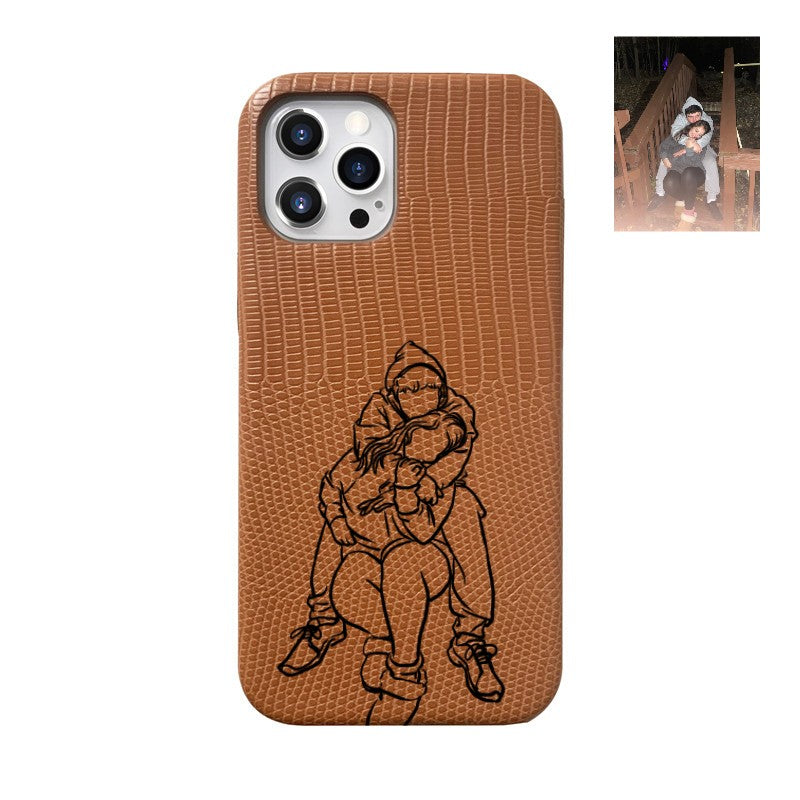 Custom Line Art Phone Case (Lizard pattern)