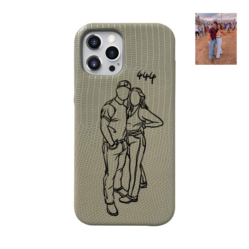 Custom Line Art Phone Case (Lizard pattern)